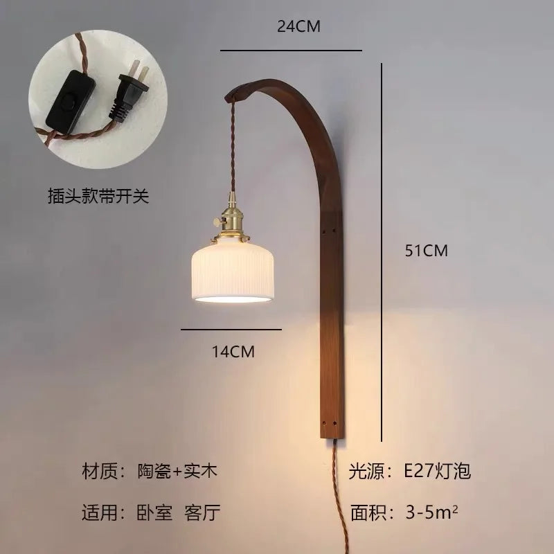 LED-Wandleuchte aus Holz für die Innendekoration - vue 8 sur 11