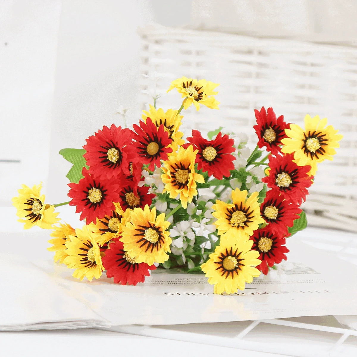 bouquet de marguerites en soie pour décoration florale artificielle