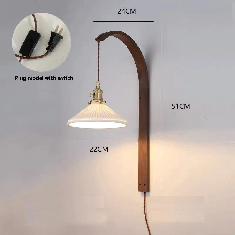 LED-Wandleuchte aus Holz für die Innendekoration - vue 3 sur 11