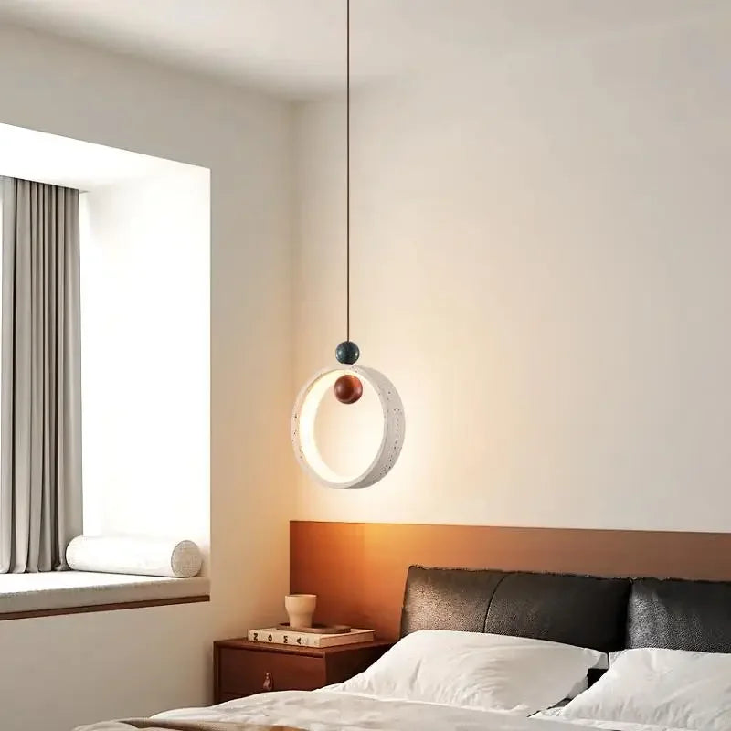 suspension led en pierre naturelle style médiéval pour intérieur - vue 5 sur 7