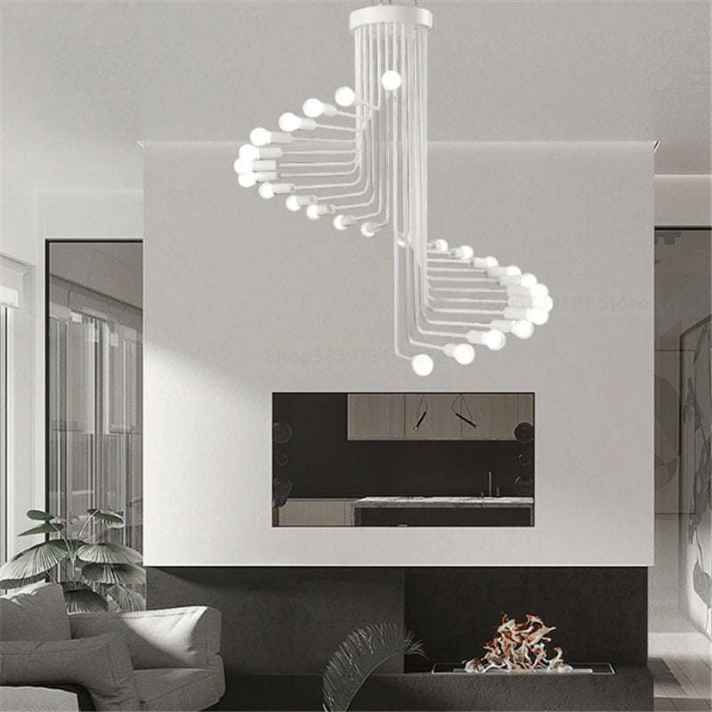 lustre moderne à LED style nordique pour loft et restaurant - vue 4 sur 11