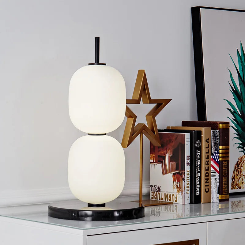 Mainkai lampadaire Nordic Gourde String Lampadaire pour Salon Chambre Étude Abat-Jour en Verre Blanc Lampadaire Design - vue 6 sur 8