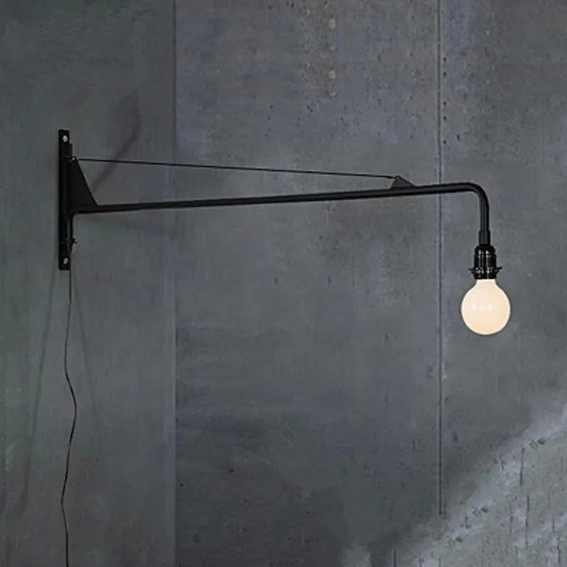 Vitra Potence Applique Loft Pays Américain Industriel Pipe Lumière Chevet Long Bras Swing Éclairage E27 Cuisine Décoration Murale Lumière - vue 4 sur 7