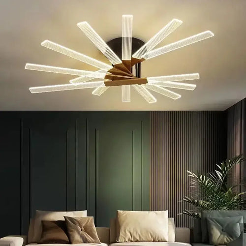 Moderner dimmbarer Acryl-Kronleuchter für elegante Innendekoration - vue 5 sur 12