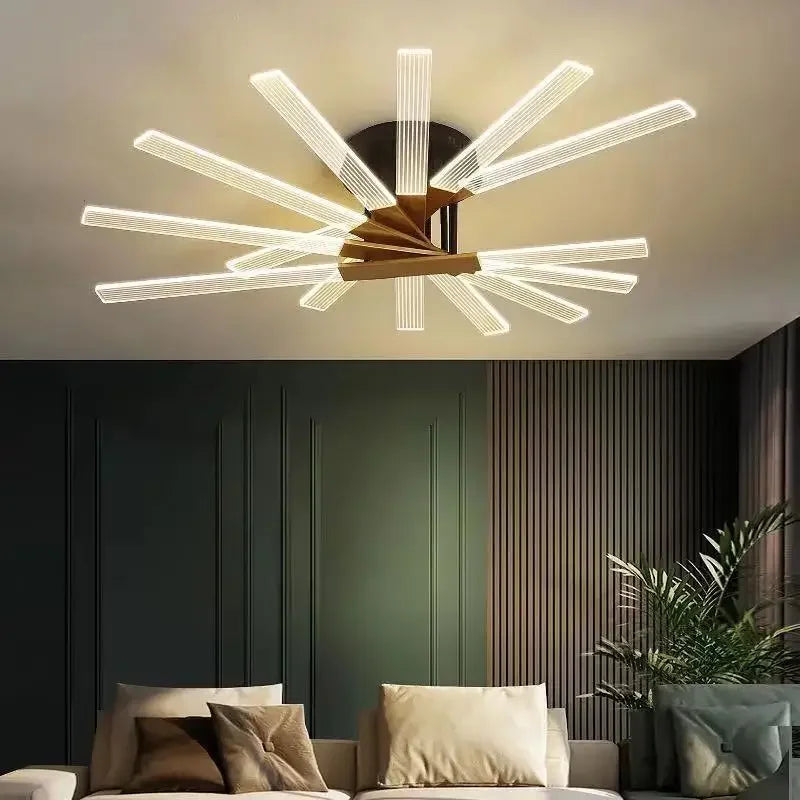 Moderner dimmbarer Acryl-Kronleuchter für elegante Innendekoration - vue 4 sur 12