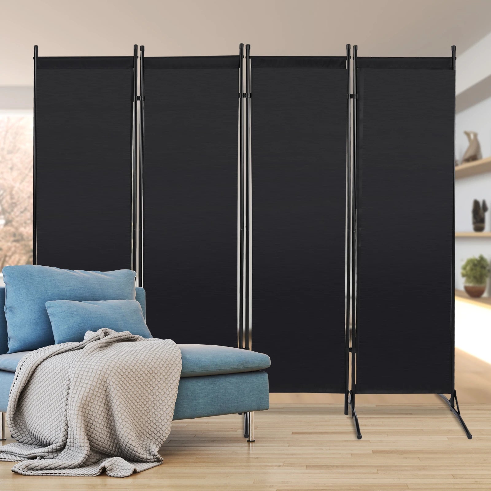 3/4 Panel Folding Room Divider Freestanding Tall Privacy Screens Partition Office/Room Partition Divider, 2.6×1.8m / 2×1.7m