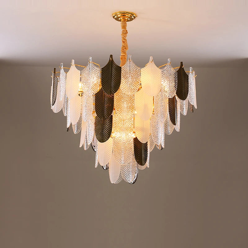 suspension moderne en acier inoxydable et verre décoratif - vue 7 sur 13
