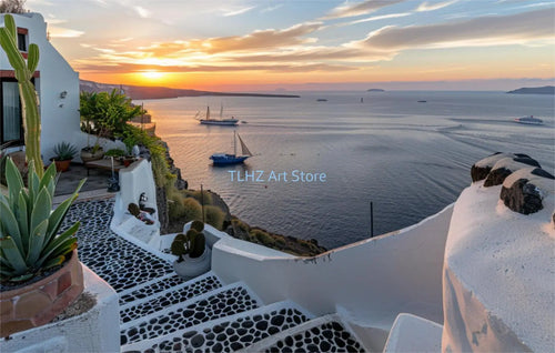 affiches modernes de paysages de voyage en grèce santorin
