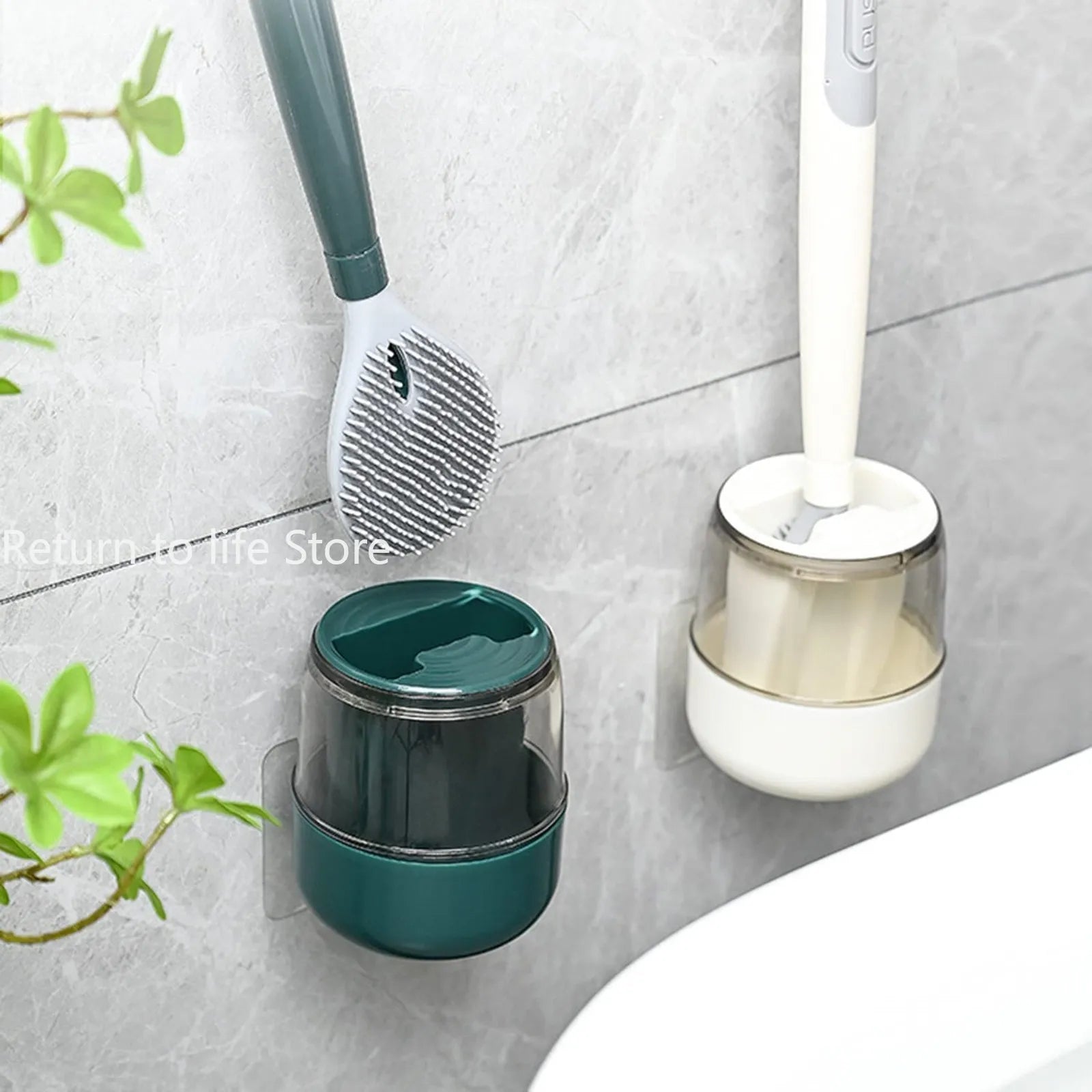 brosse distributrice de savon avec support en silicone pour nettoyage - vue 5 sur 7