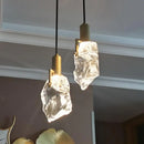 Suspension design nordique ice en cristal et cuivre pour bar ou table