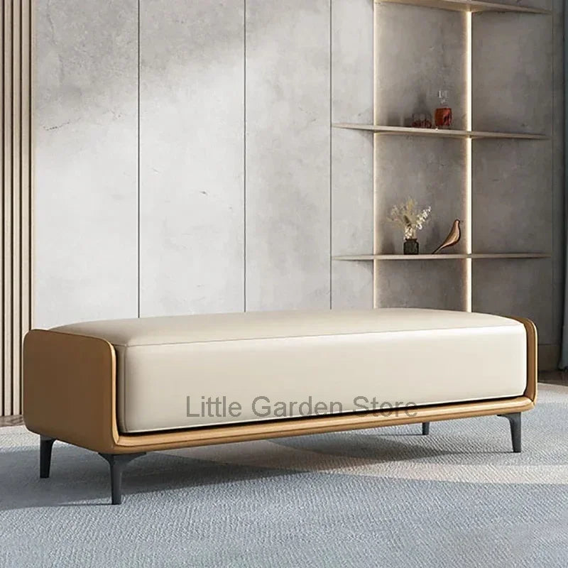 tabourets en cuir italien design pour salon et chambre - vue 2 sur 15