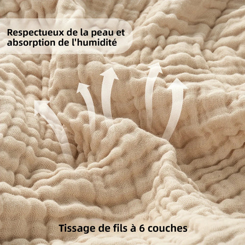 plaid mousseline coton leger boheme canape lit - vue 7 sur 7