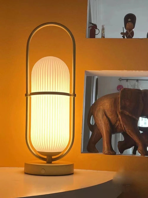 Moderne tragbare Glaslampe im nordischen Design – Minimalistische Dekoration - vue 2 sur 10