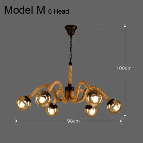 suspension rustiques industrielles avec corde pour intérieur - vue 8 sur 21