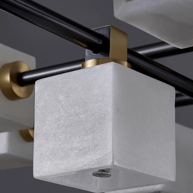 Lampe de salon en marbre et laiton naturel de luxe - vue 5 sur 14