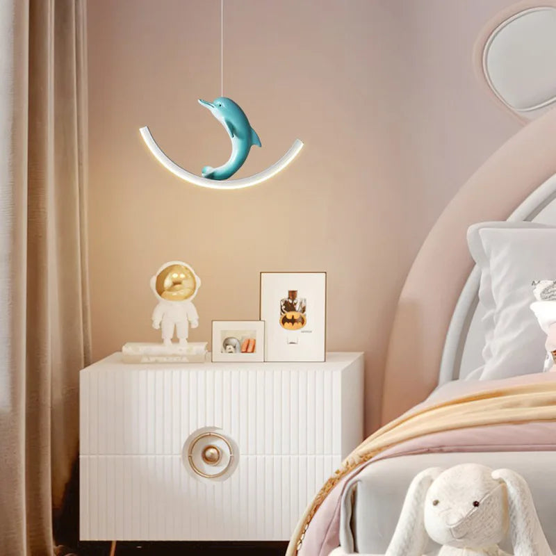 suspension led enfant chambre dauphin ours - vue 6 sur 9