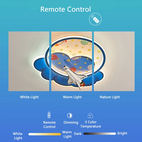 lustre d'intérieur pour enfant avec télécommande rocket lights boy - vue 5 sur 12