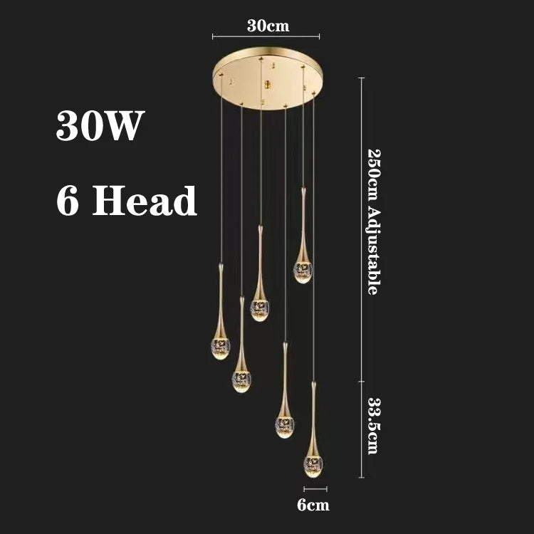 lustre de luxe à bulles de cristal pour décoration moderne - vue 16 sur 21