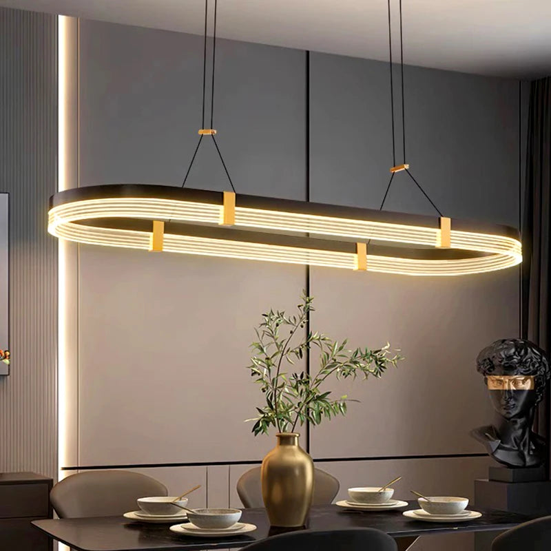 lustre moderne led pour éclairage intérieur suspension plafonnier - vue 7 sur 7