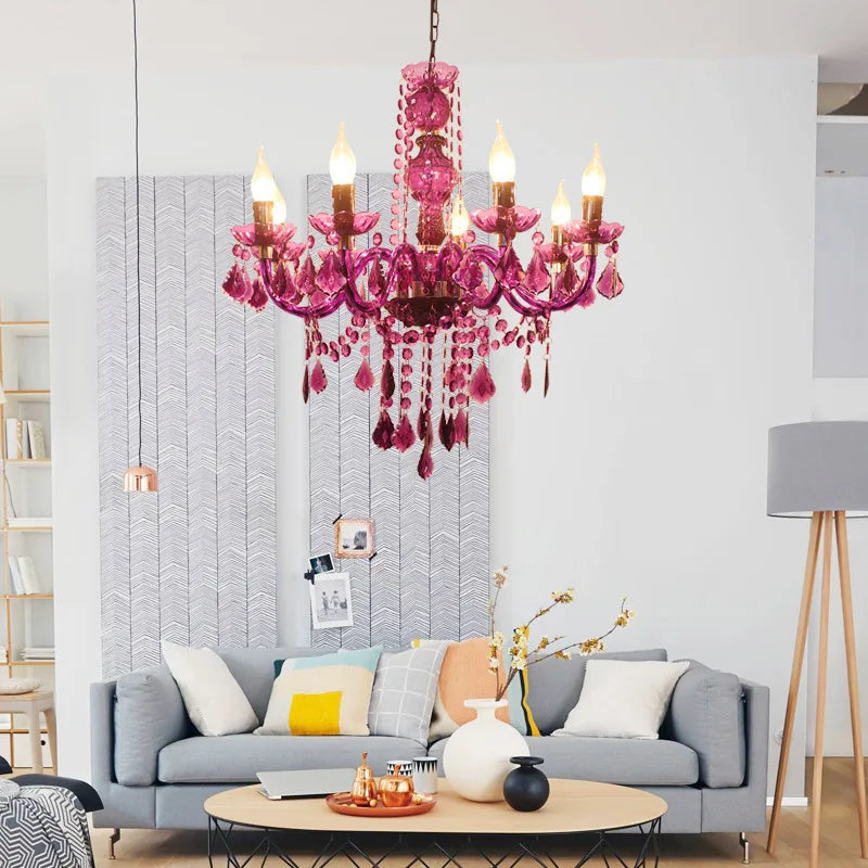 lustre en fer à fleurs colorées pour enfants - vue 10 sur 10