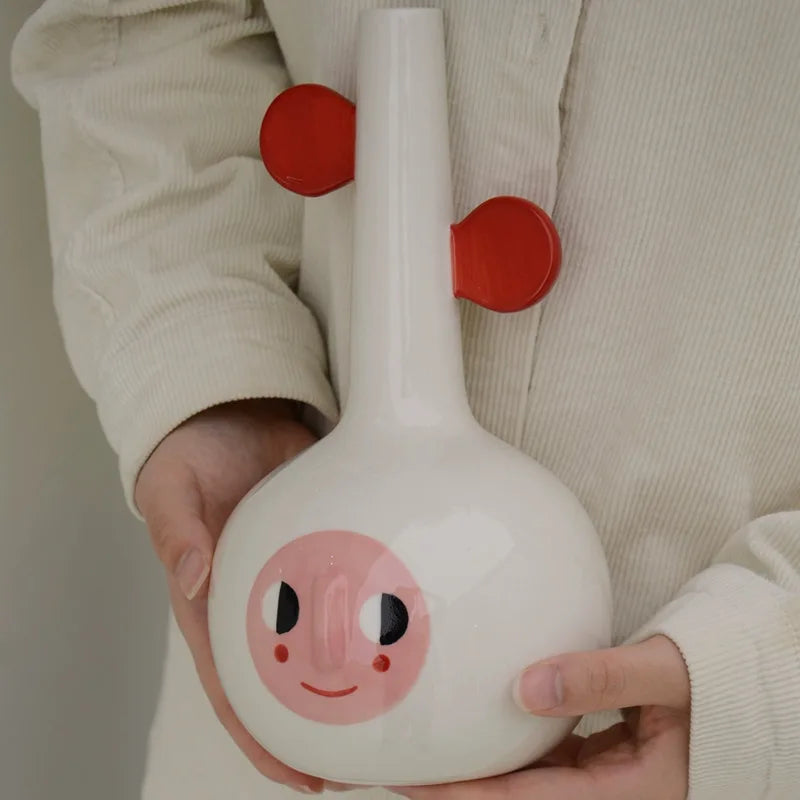 vase en céramique nordique design pour fleurs séchées décoration intérieure - vue 5 sur 6