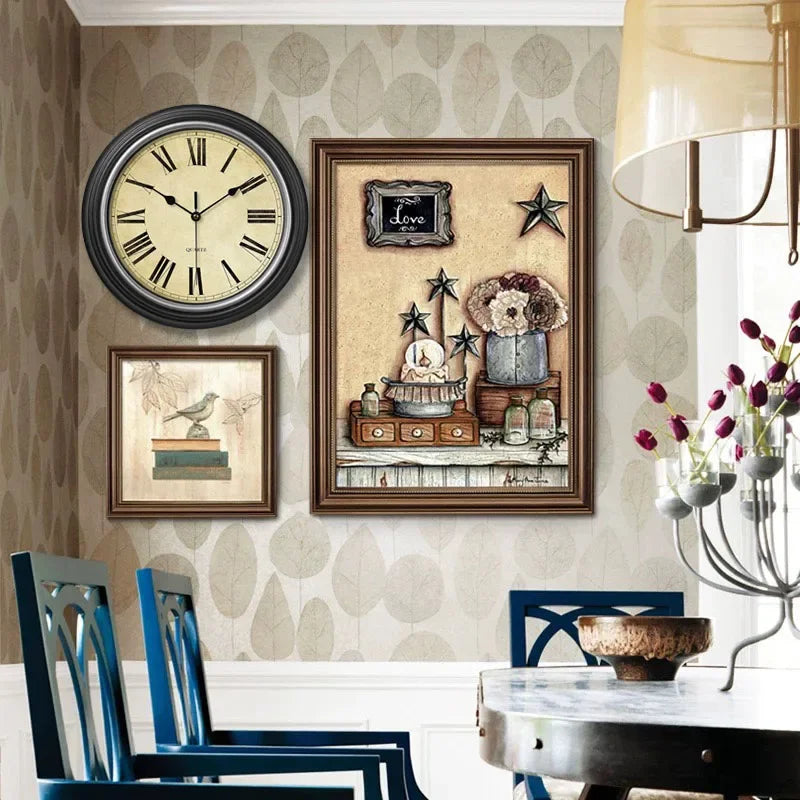 horloge murale rétro nordique silencieuse pour intérieur élégant - vue 5 sur 15