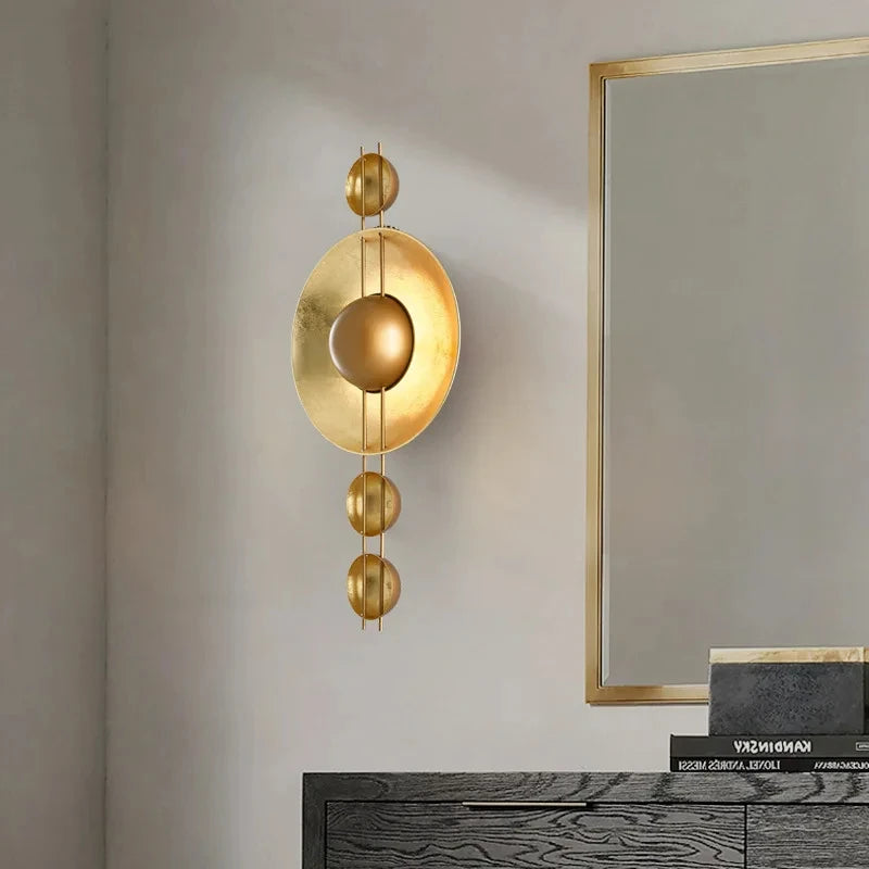 applique murale art déco en métal doré lampe créative - vue 2 sur 8