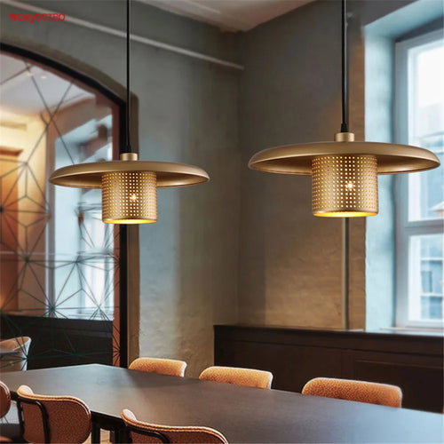 lustre à led en métal style industriel pour café et bar