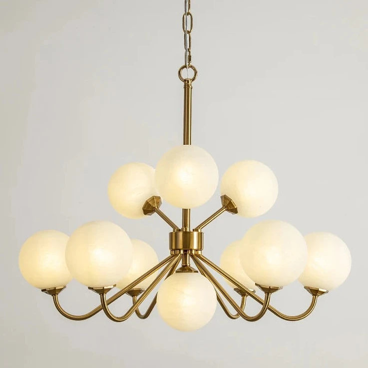 lustre moderne branche lune boule en verre pour restaurant - vue 2 sur 10
