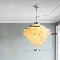 Éclairage de lustre de coquille de luxe moderne pour les luminaires suspendus de salon de Restaurant or/Chrome éclairage à la maison romantique