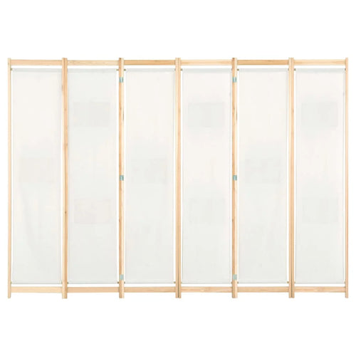 6-panel cream parting Wall, 240x4 cm fabric - vue 3 sur 7