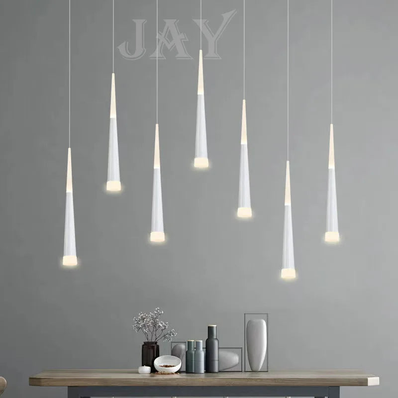 lustre lumineux conique à led design moderne nordique - vue 10 sur 10