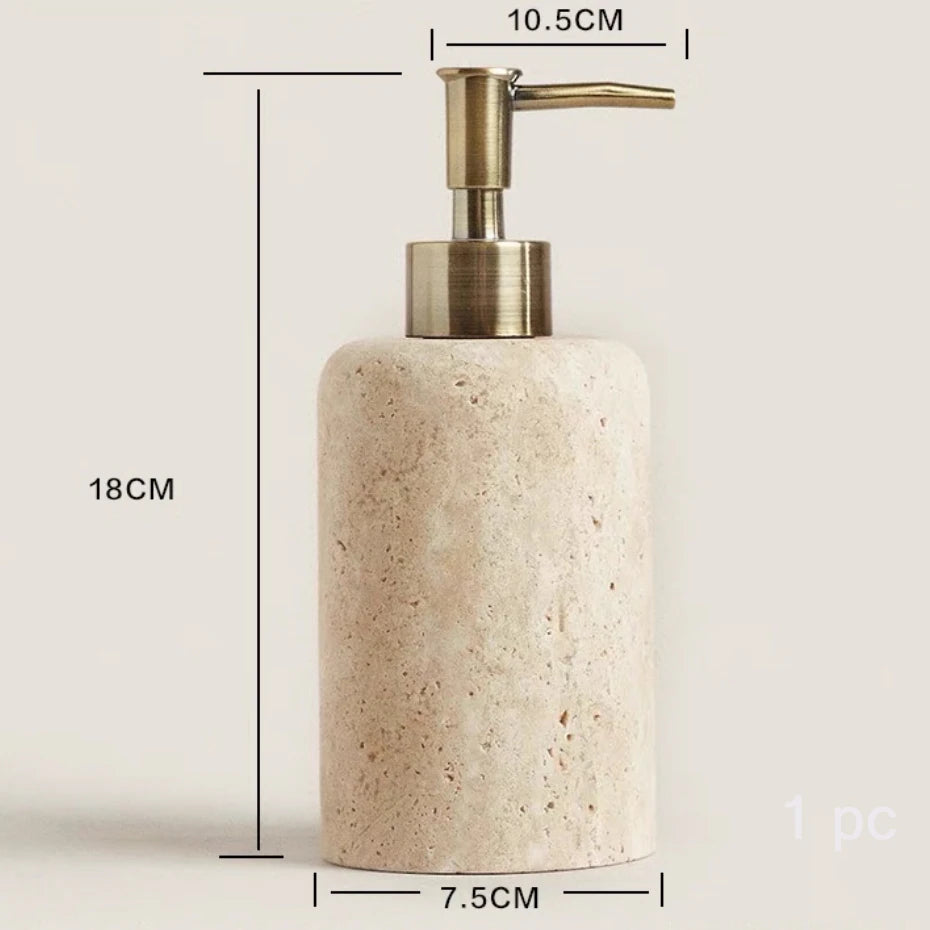 kit de salle de bain en marbre avec porte-gel et distributeur - vue 7 sur 8