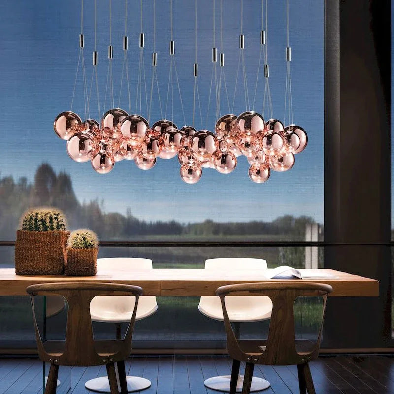 lustre nordique en verre avec suspension led pour décoration intérieure - vue 5 sur 12