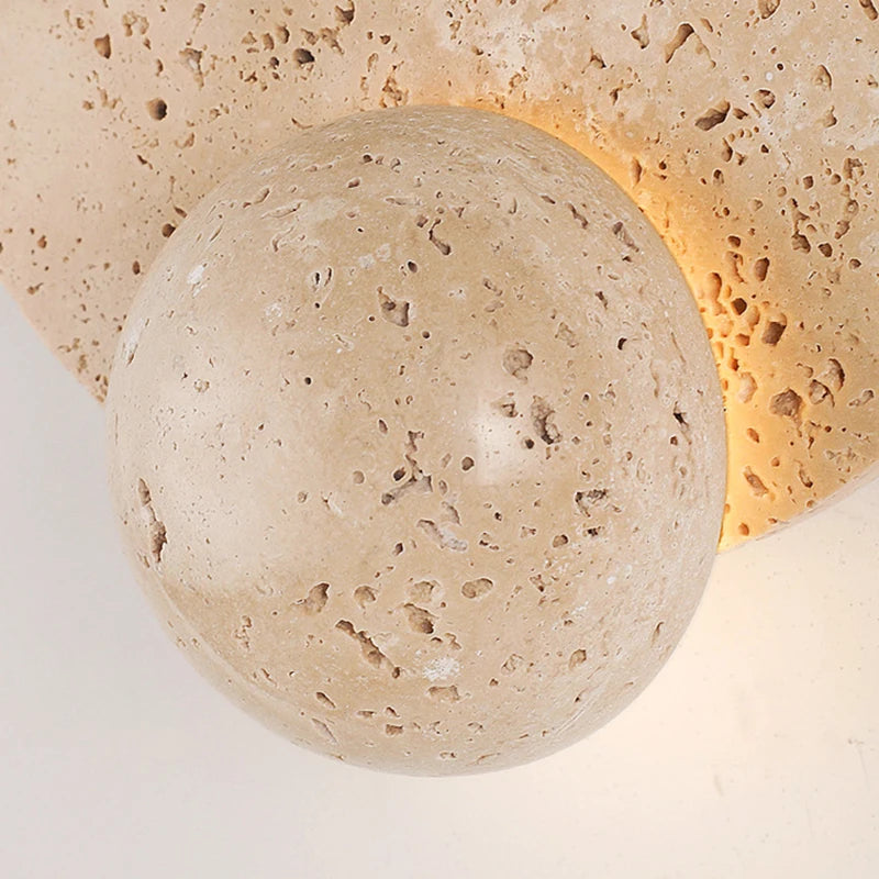applique murale led ronde en pierre naturelle 3000k art déco - vue 6 sur 7