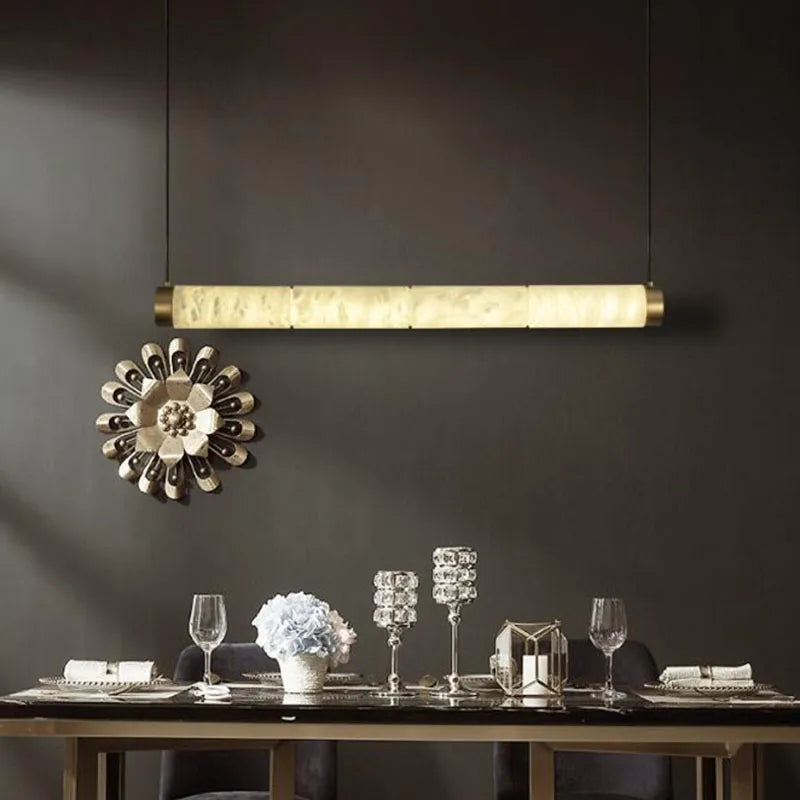 Lustre en cuivre de forme longue de luxe Décor - vue 3 sur 10