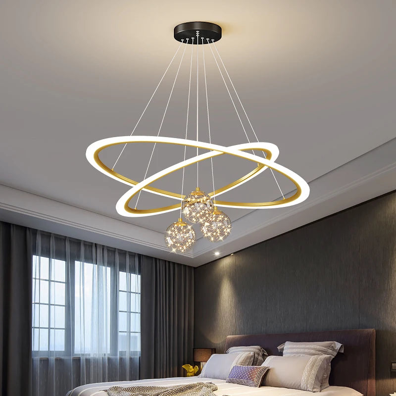 lustre en verre étoilé design moderne pour éclairage intérieur - vue 3 sur 9