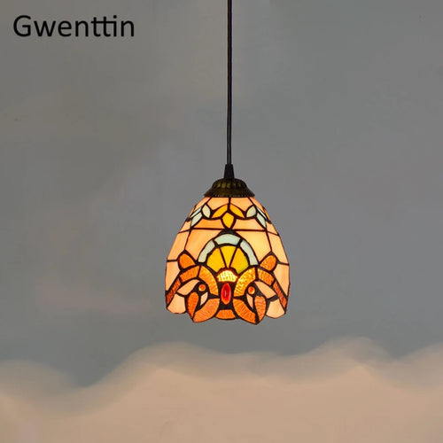 Vintage Tiffany Pendelleuchte aus dekorativem Glas für modernes Interieur - vue 21 sur 28