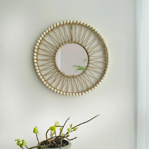 miroir décoratif nordique tissé à la main pour intérieur élégant