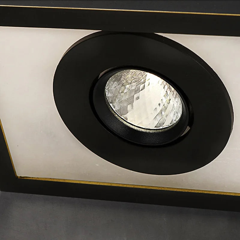 lampe décorative rétro en cuivre et marbre naturel led luxe - vue 7 sur 8