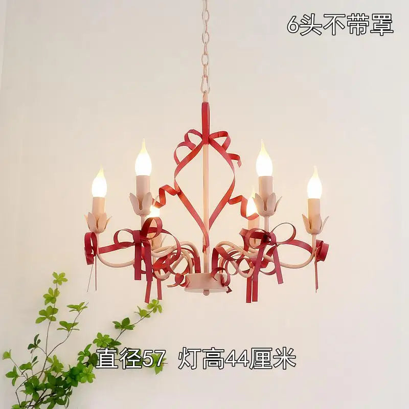lustre mignon pour enfants éclairage suspendu avec nœud décoratif - vue 8 sur 14