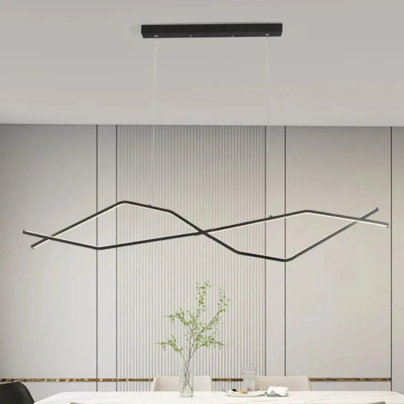 Lustre moderne à LED en forme de vague design élégant pour la maison