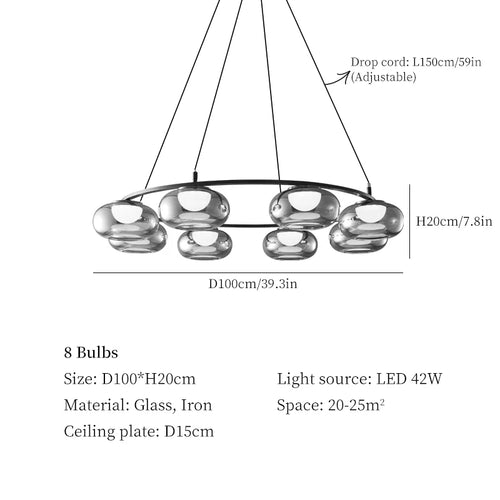 Luxuriöse Pendelleuchte aus Glas für moderne Dekoration