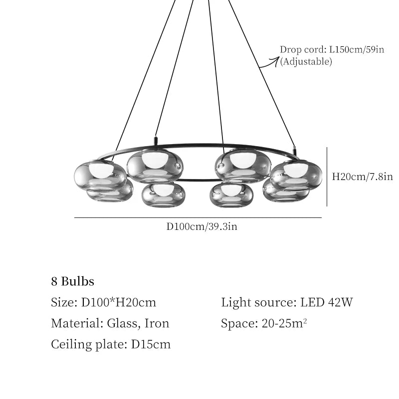 Luxuriöse Pendelleuchte aus Glas für moderne Dekoration
