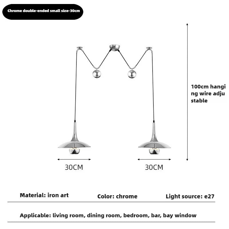 suspension soucoupe volante moderne avec poulie pour bars et restaurants - vue 18 sur 18