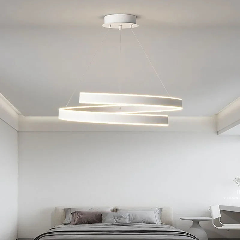 Moderner LED-Kronleuchter in Spiralform für die Inneneinrichtung - vue 6 sur 24