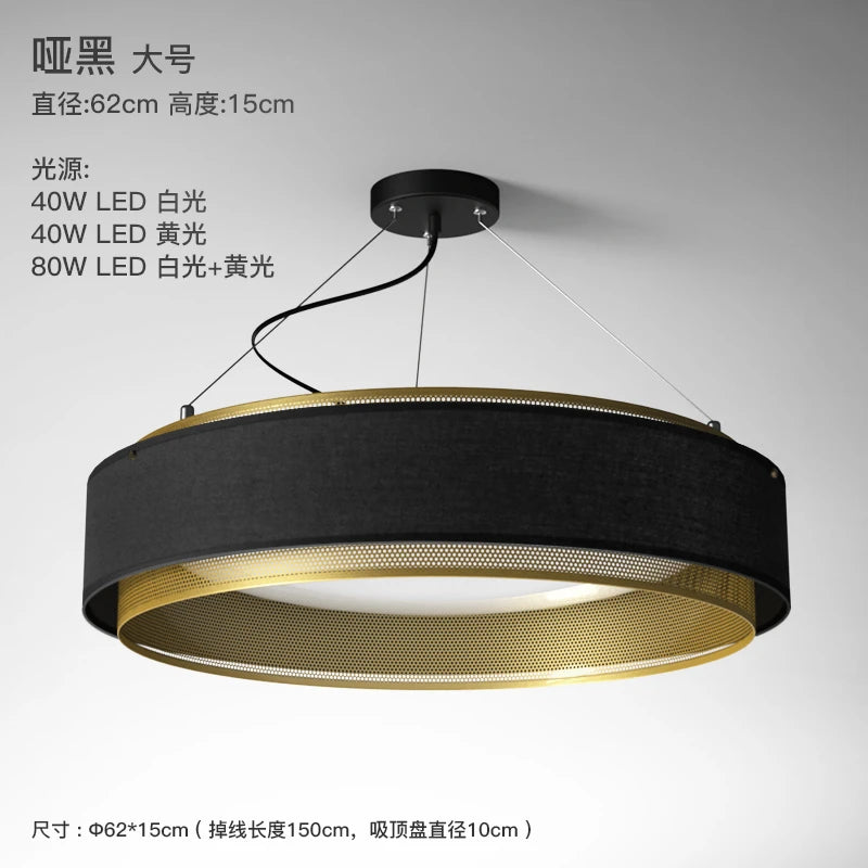 Runde LED-Pendelleuchte Gold Modernes Industriedesign Dekorativ