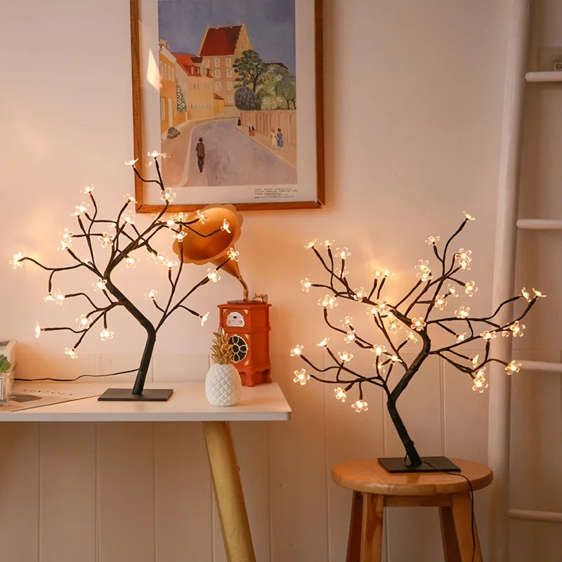 Lampe LED en forme de cerisier avec prise USB - vue 3 sur 4