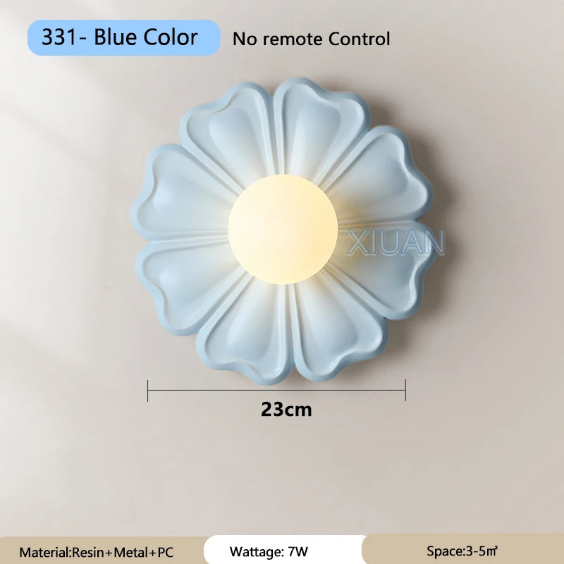Kreative Wandleuchte Blumenlampe aus Resin für Kinder