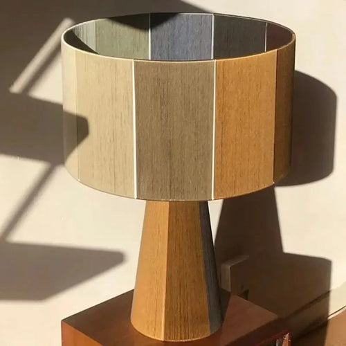 Boho-Tischlampe aus farbiger Baumwollkordel handgefertigt